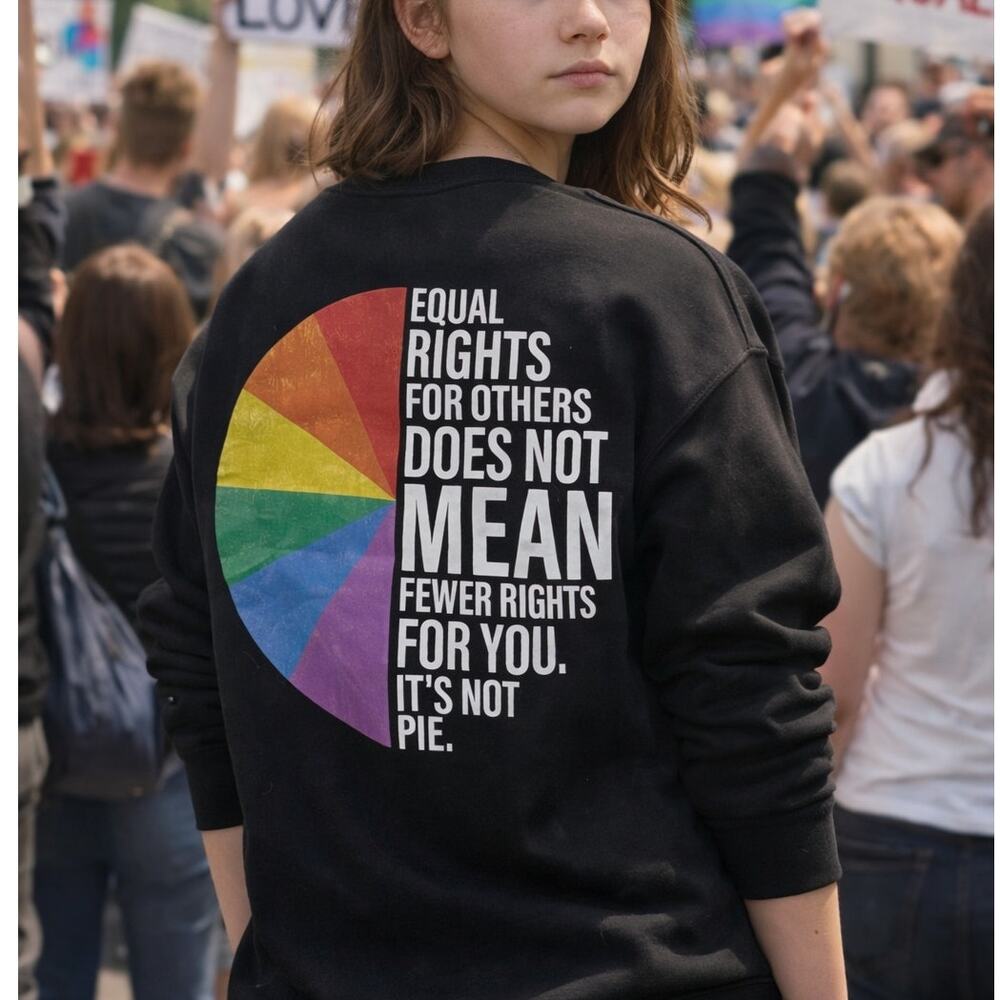 Hanes Ecosmart equal rights rainbow graphic sweatshirt Medium L/S pullover